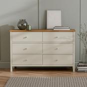 Coxmoor 6 Drawer Chest of Drawers 120cm - Ivory and Oak image