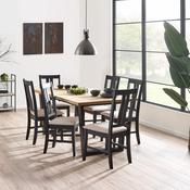 Hilton 6 Seater Dining Set - Black And Oak Table and Chairs image