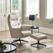Priya Grey Metal Recliner Chair with Stool image