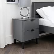 Chloe 2 Drawer Bedside Table 46cm - Storm Grey/Black image