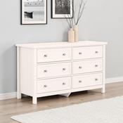 Maine 6 Drawer Wide Chest of Drawers 130cm - Surf White image