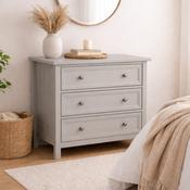 Maine 3 Drawer Wide Chest of Drawers 84cm - Dove Grey image