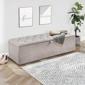 Ravello 140cm Mink Chinelle Chenille Storage Bench - Bedroom Blanket Box
