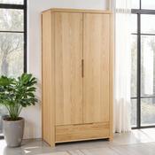 Curve 2 Door 1 Drawer Wardrobe 93cm - Oak image