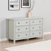 Maine 6 Drawer Wide Chest of Drawers 130cm - Dove Grey image