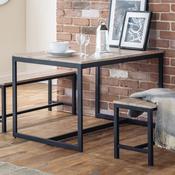 Tribeca 120cm Black/Sonoma Oak Dining Table - Kitchen Dining Table image