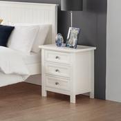 Maine 3 Drawer Bedside Table 48cm - Surf White image