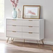 Murano 6 Drawer Chest of Drawers 120cm - White image
