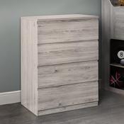 Jupiter 4 Drawer Chest of Drawers- Grey Oak 82cm image