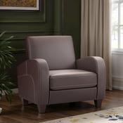 Vivo Chestnut Brown Faux Leather Armchair - 87cm Living Room Chair image