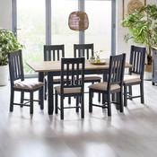 Bordeaux 12 Seater Dining Set - Dark Grey &amp; Oak Table and Chairs image