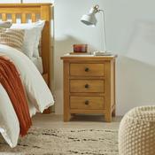 Marlborough 3 Drawer Bedside Table 48cm - Oak image