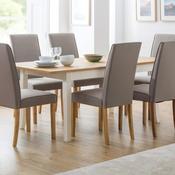 Davenport 190cm Ivory/Oak Dining Table - 6 Seater Kitchen Table image