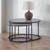 Staten 40cm Concrete/Black Coffee Table - Living Room Table image