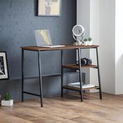 Tribeca 104cm Walnut Effect Home Office Desk - Home Office Furniture - Black and Walnut image