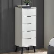 Alba 5 Drawer Narrow Chest of Drawers 45cm - Silk Grey image