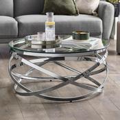 Vienna 88cm Silver/Clear Coffee Table - Living Room Table image