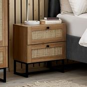 Padstow 2 Drawer Bedside Table 50cm - Oak image