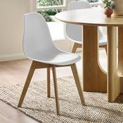Agatha Set of 2 Plastic Dining Chairs with Wooden Legs image