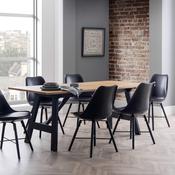 Hockley 6 Seater Dining Set - Black/Oak Table and Chairs image