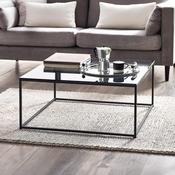 Chicago 90cm Smoked Glass/Black Coffee Table - Living Room Table image