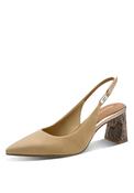 Block Heel Slingback Heel - Tan Comb image