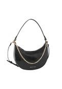 Croc Chain Detail Shoulder Bag - Black