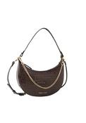 Croc Chain Detail Shoulder Bag - Cognac Croc
