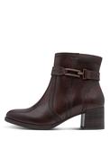 Buckle Detail Heeled Boot - Mocca