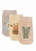 3 Pack Jungle Animal Socks - Yellow image