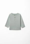 Solid Colour Henley Shirt - Green