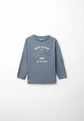 Printed Long Sleeve T-Shirt - Blue