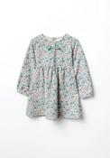 Floral Print Piqué Dress - Beige