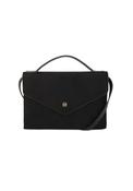 Vetiver Flapover Crossbody Envelope Bag - Black