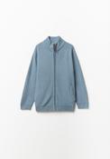 Cardigan With Zip - Blue Petrol