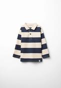 Long Sleeve Rugby Polo Shirt - Blue