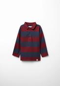 Long Sleeve Rugby Polo Shirt - Red