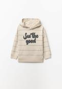 Striped Hoodie - Cream