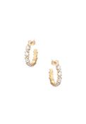 Emerald Cut Crystal Hoop Earrings - Gol / Eme