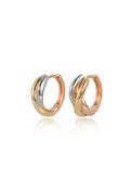 Round Huggie Earrings - Gol / Sil / Ros
