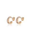 Pavé Mini Double Circle Huggie Earrings - Gold