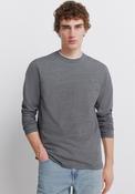 Long Sleeve T-Shirt With Micro Stripe - Black image