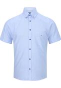 Short Sleeve Relaxed Linen Shirt - Blue image