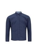 Long Sleeve Print Shirt - Navy