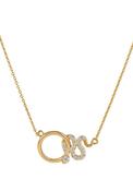 Snake Circle Pendant Necklace - Gold