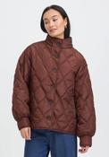 High Neck Padded Jacket - Rum Raisin