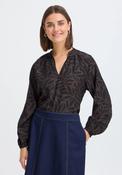 Botanical Blouse - Hot Fudge Driftwood