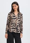 Animal Print Blouse - Abstractleo Driftwood