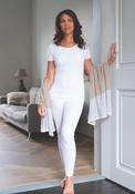 Brushed Thermal Short Sleeved Top - White