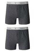 Mens Loose Fit Jersey Boxer Shorts 2 Pack - Grey